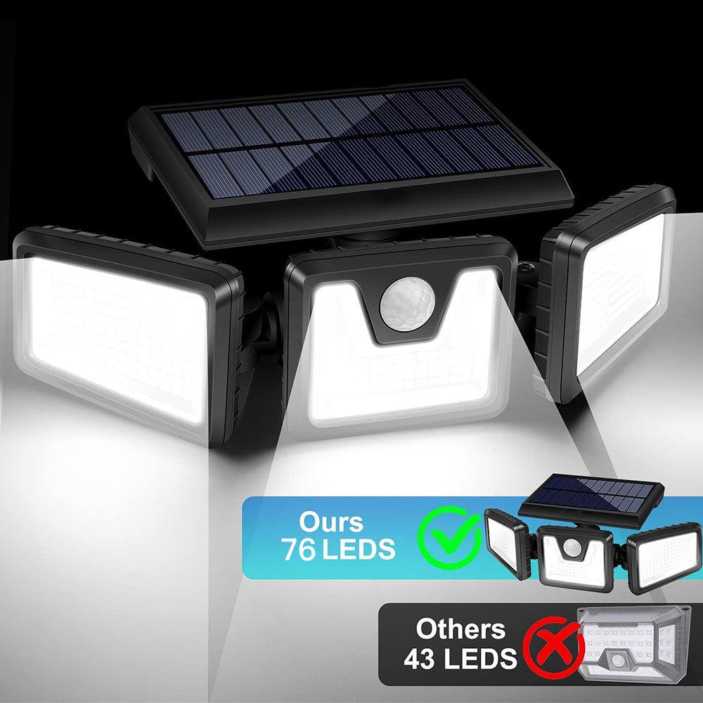 3-Head Solar Motion Light Solar Wall Lights LED Motion Light