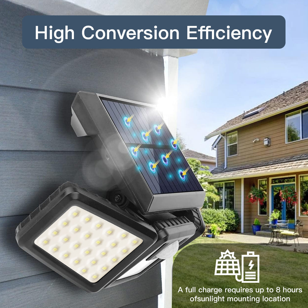 3-Head Solar Motion Light Solar Wall Lights LED Motion Light