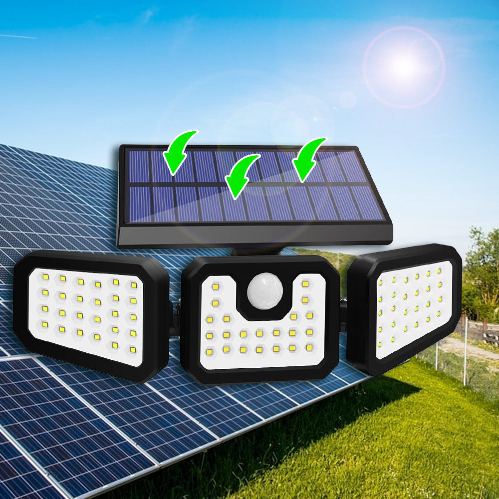 3-Head Solar Motion Light Solar Wall Lights LED Motion Light