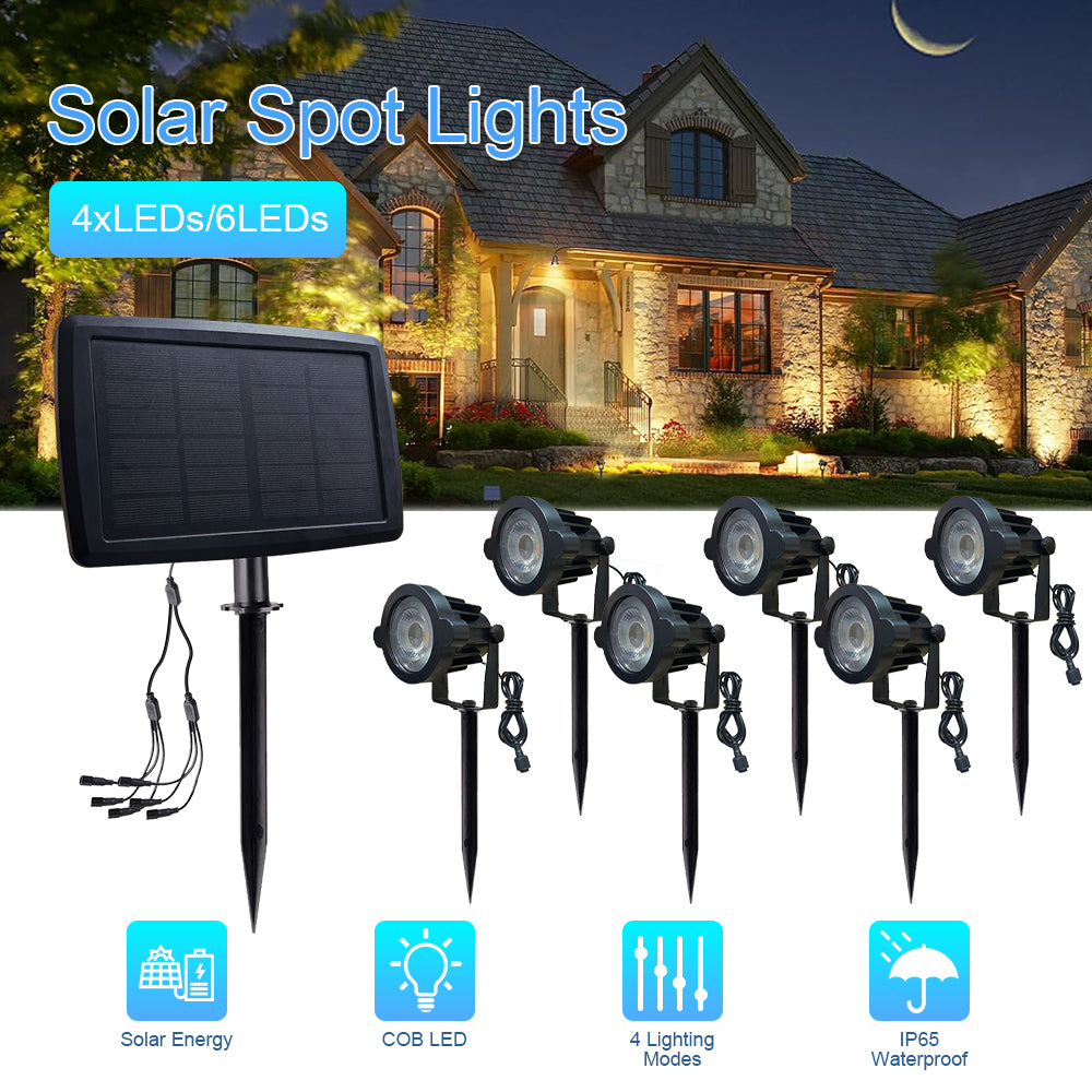 Solar Spotlight Pack  Outdoor Garden Lights for Garden Yard Path Driveway Porch Walkway