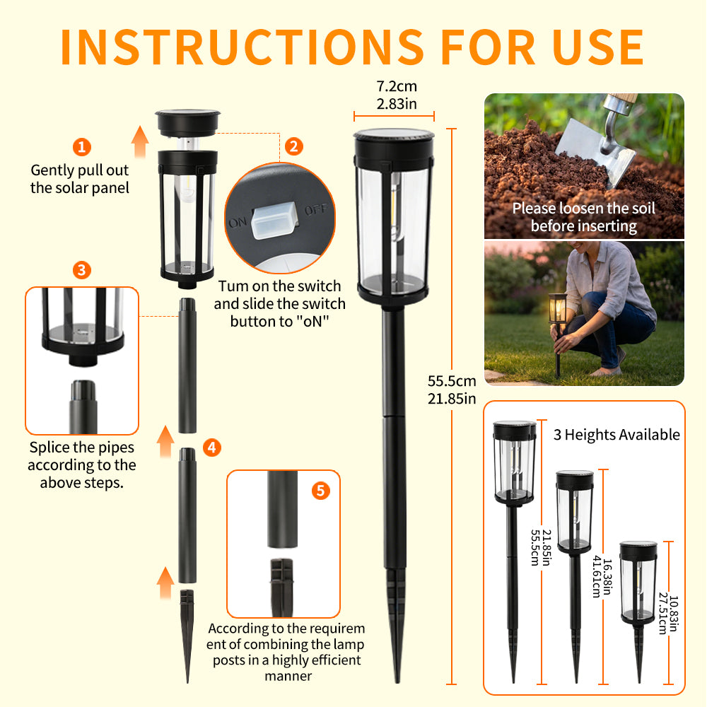 Solar Pathway Lights – Warm White LED Garden Lights