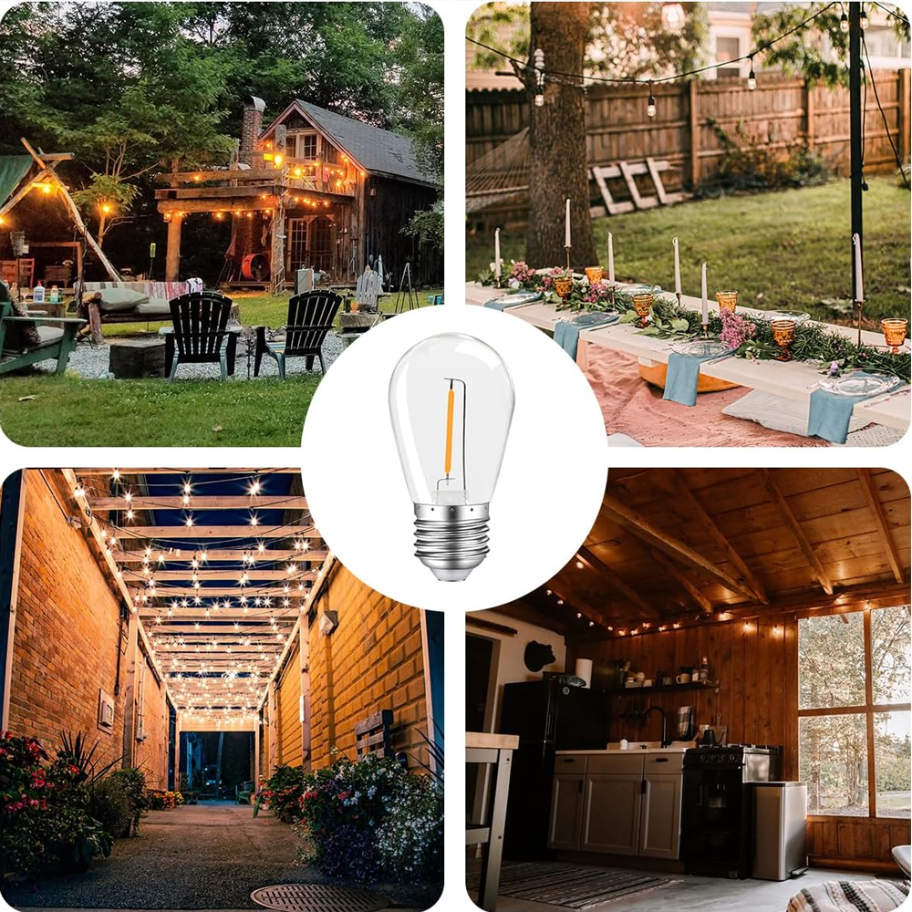 4 pcs Replacement LED Bulbs Pack for Solar Powered Festoon Lights outdoor solar bulbs