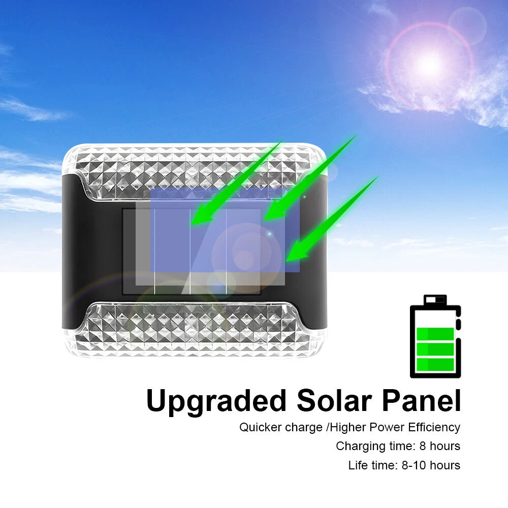 Solar Outdoor Wall Light - Waterproof Solar Fence and Wall Lighting, 4 Pieces Long Life LED Light for Garden, Patio, Fence, Landscaping