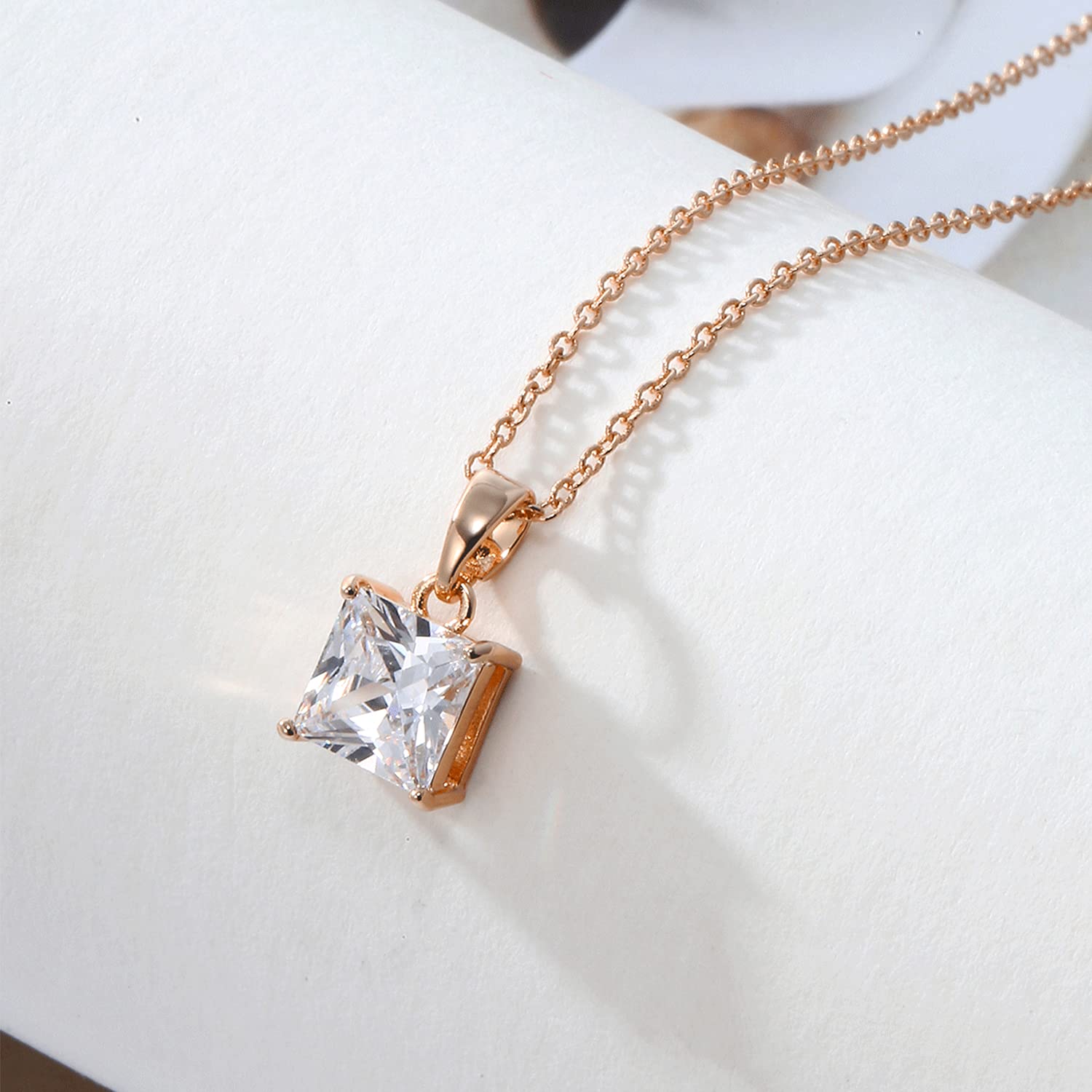 WHEN YOU SPEND 350 AUD FREE Silver/14K Gold/Rose Gold Plated Cubic Zirconia Necklace,Dainty Infinity Simulated Diamond Pendant Necklace for Women Jewelry Gift Bridesmaid Necklace