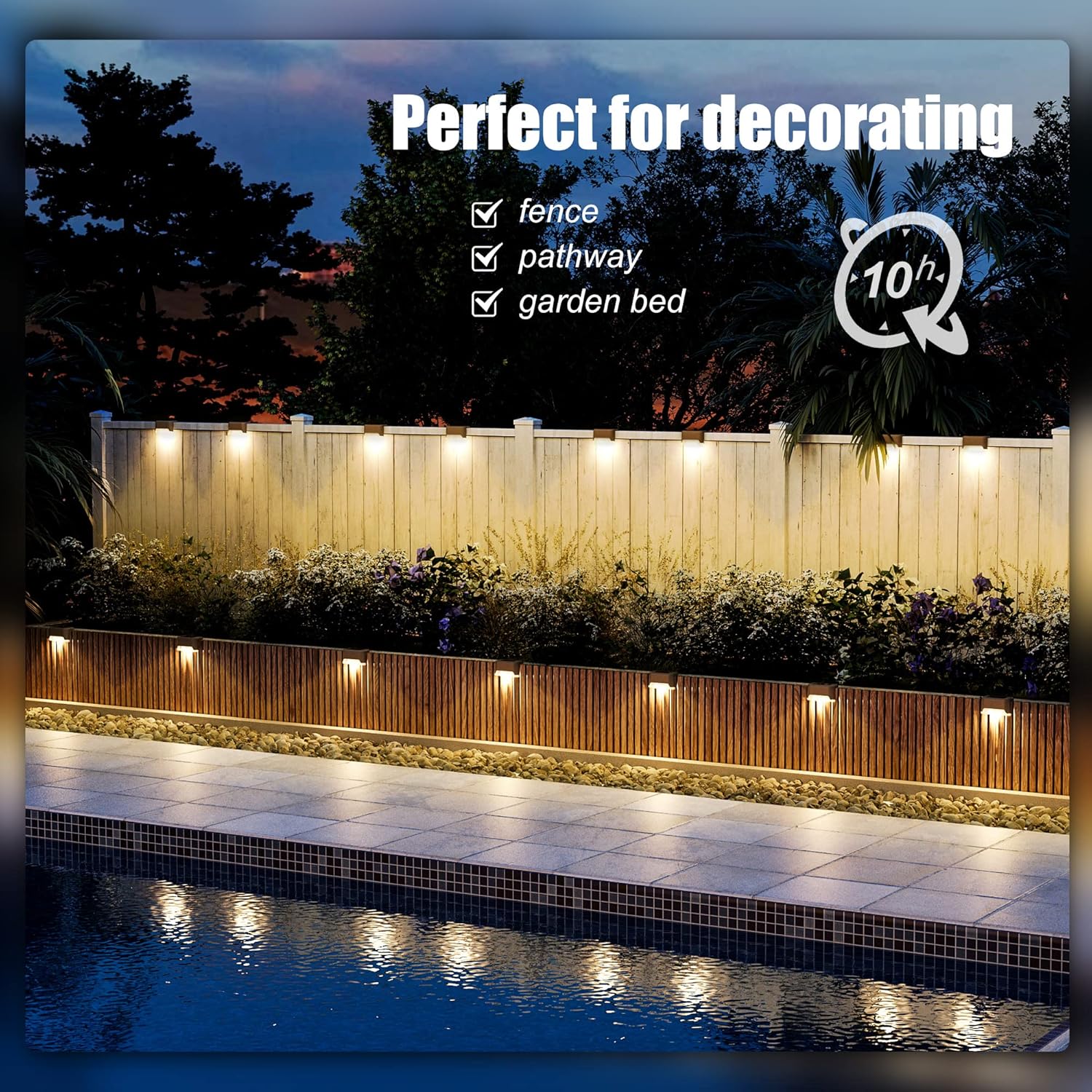 Solar Deck Lights Outdoor Led 12 Pack,Outdoor Lights Waterproof Solar Step Lights for Step, Yard, Fence, Patio(Warm White)