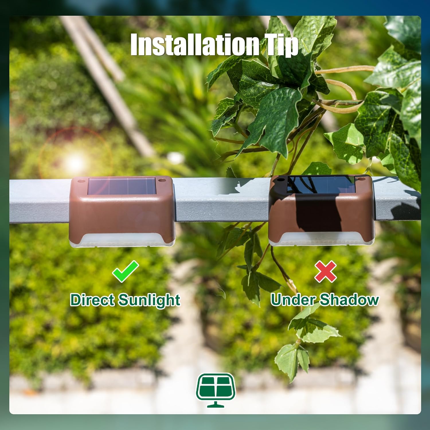 Solar Deck Lights Outdoor Led 12 Pack,Outdoor Lights Waterproof Solar Step Lights for Step, Yard, Fence, Patio(Warm White)