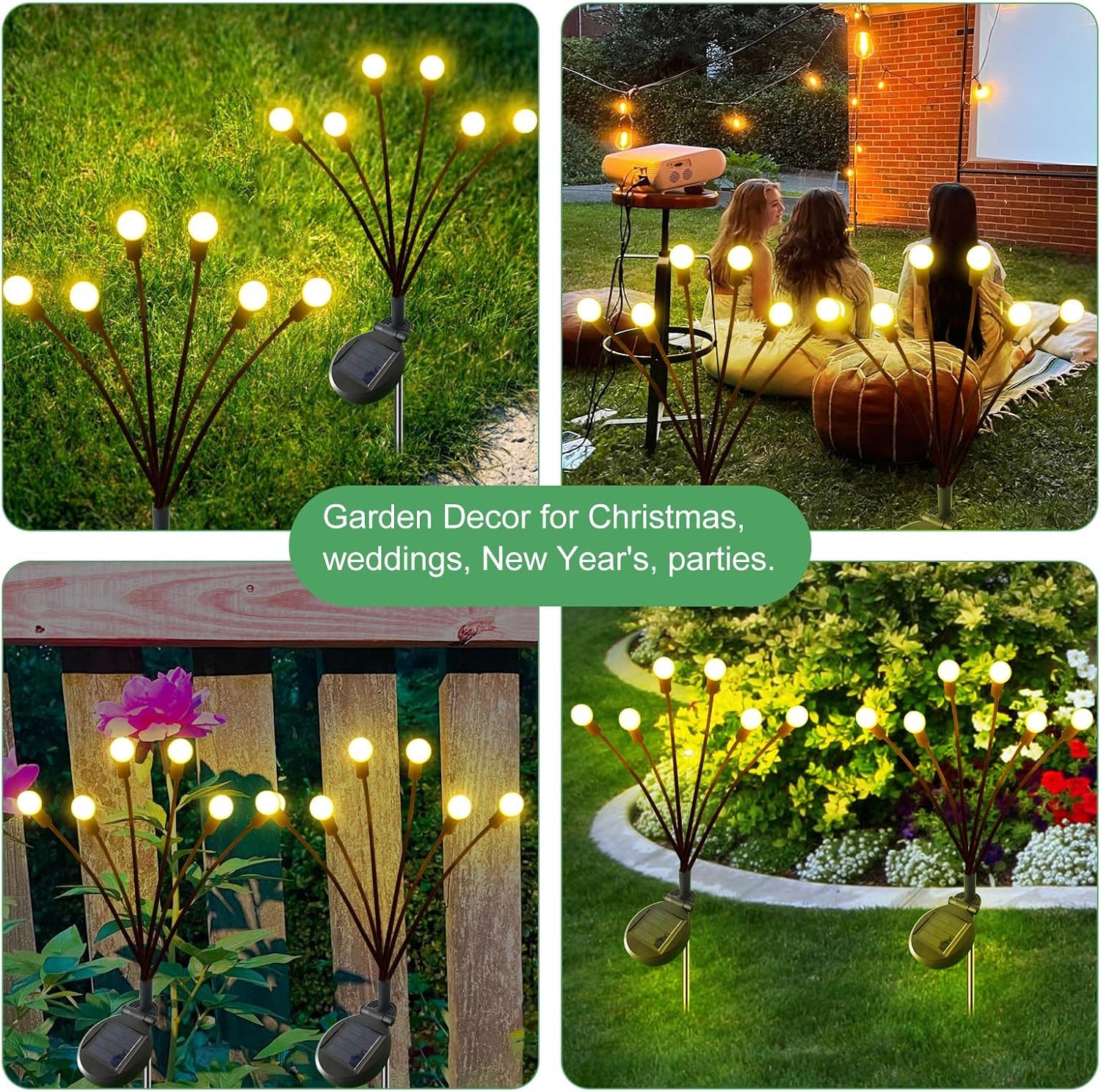 Solar Firefly Light Outdoor Garden Swaying LED Lamp Waterproof Landscape lawn