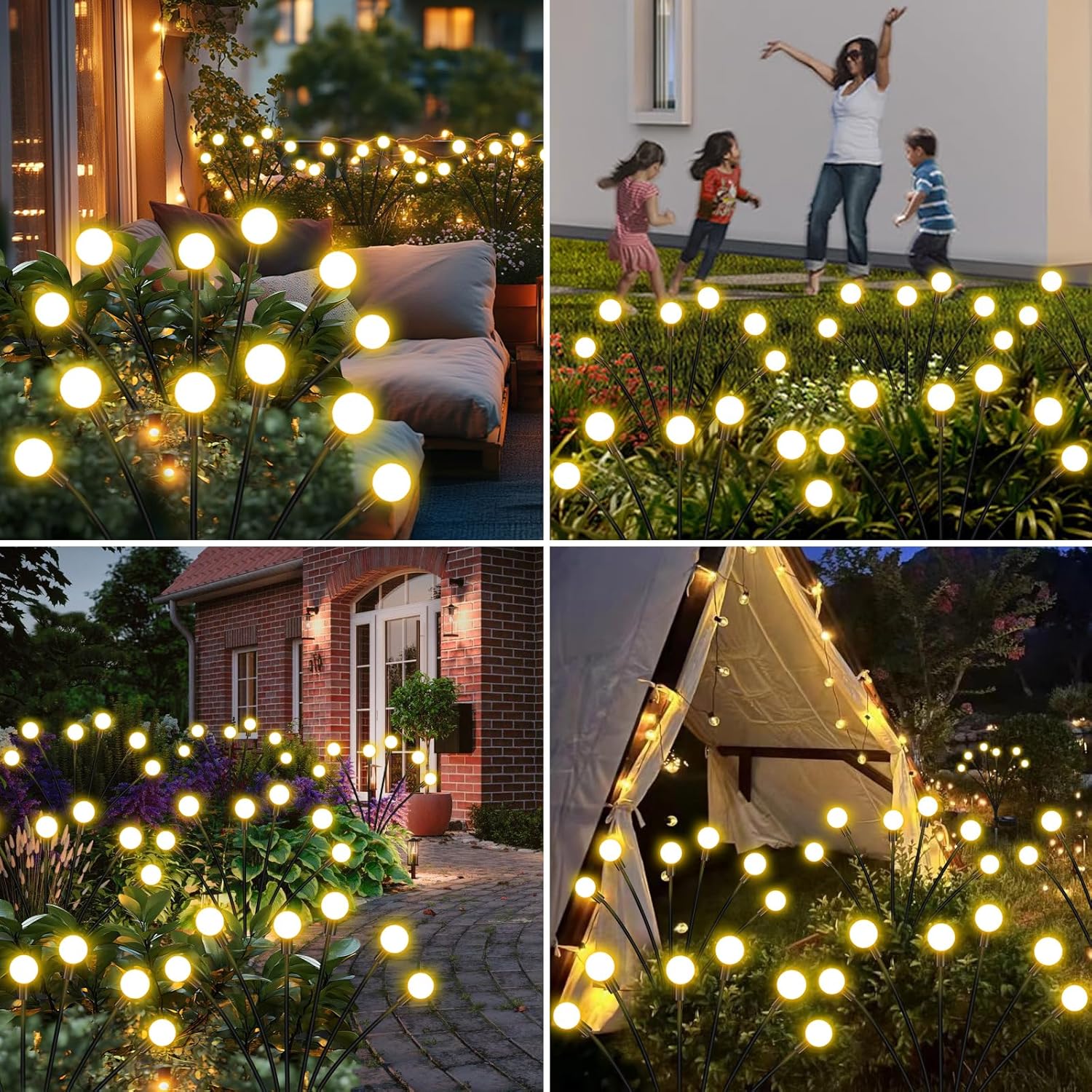 Solar Firefly Light Outdoor Garden Swaying LED Lamp Waterproof Landscape lawn