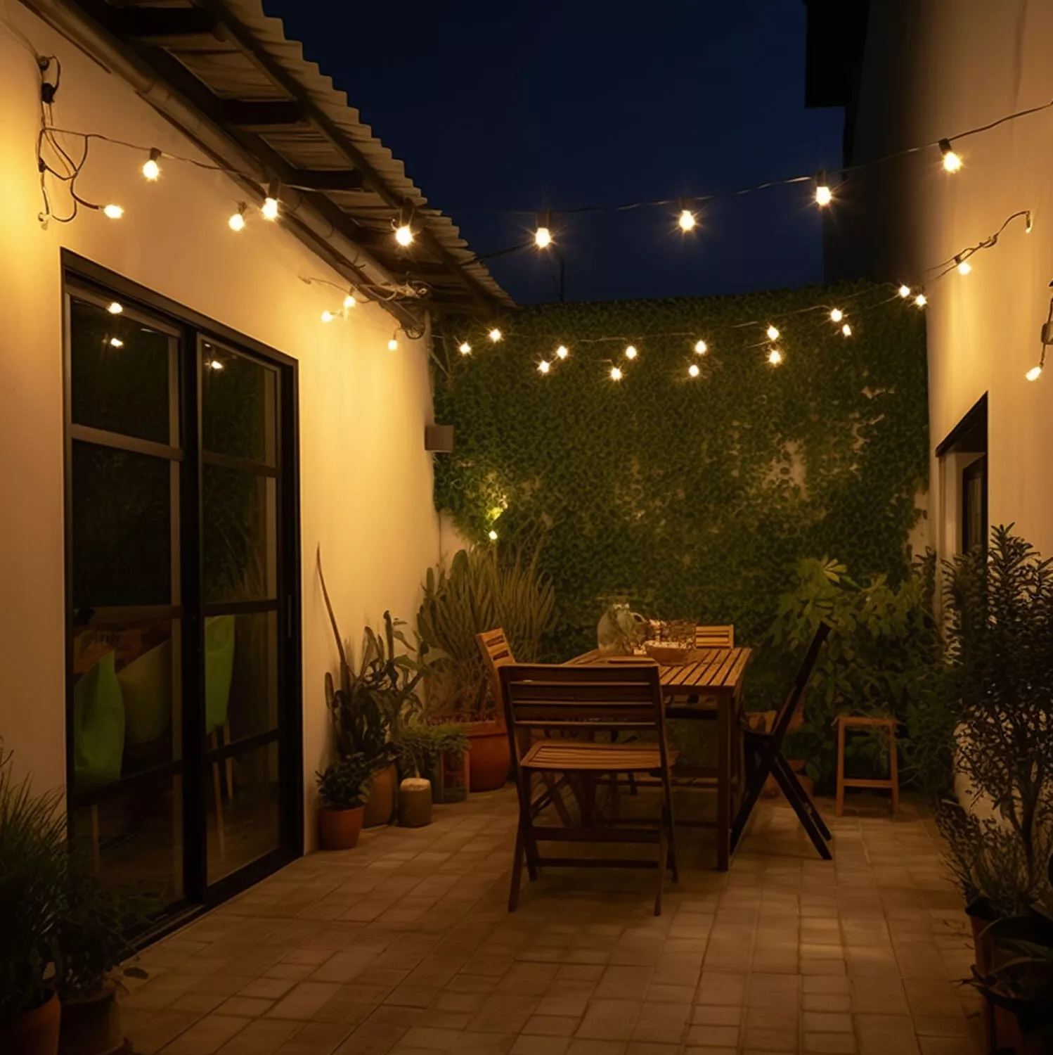 15LED 48FT Solar Festoon String Lights Wedding Party Lights WaterProof Outdoor