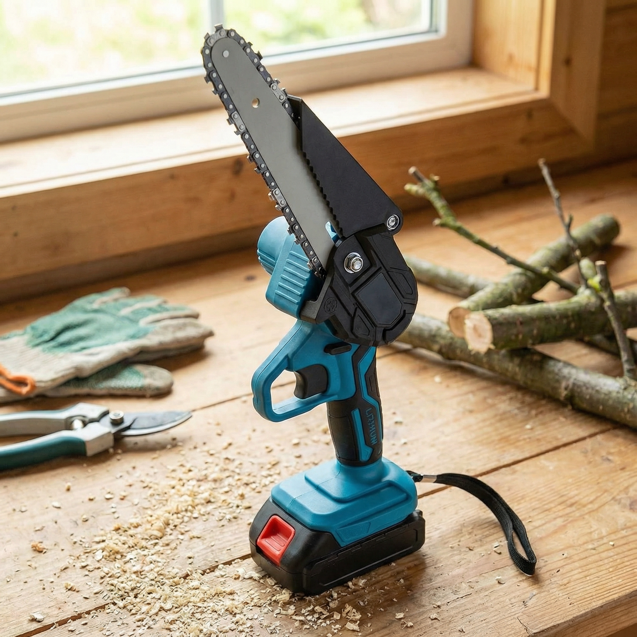 6” Lightweight Mini Chainsaw Kit + 2 Free Batteries