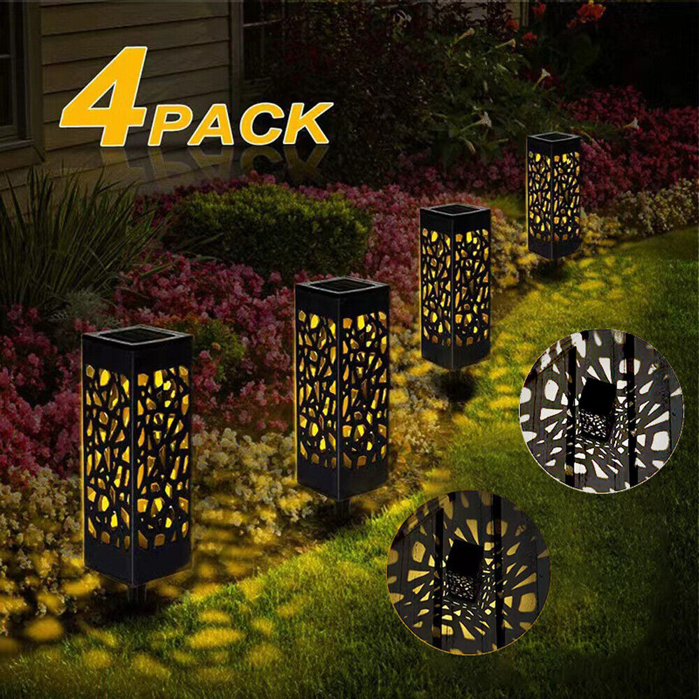 4 Pcs LED Solar Garden Ground Lights Sensor Light Patio Lawn Lamp Waterproof