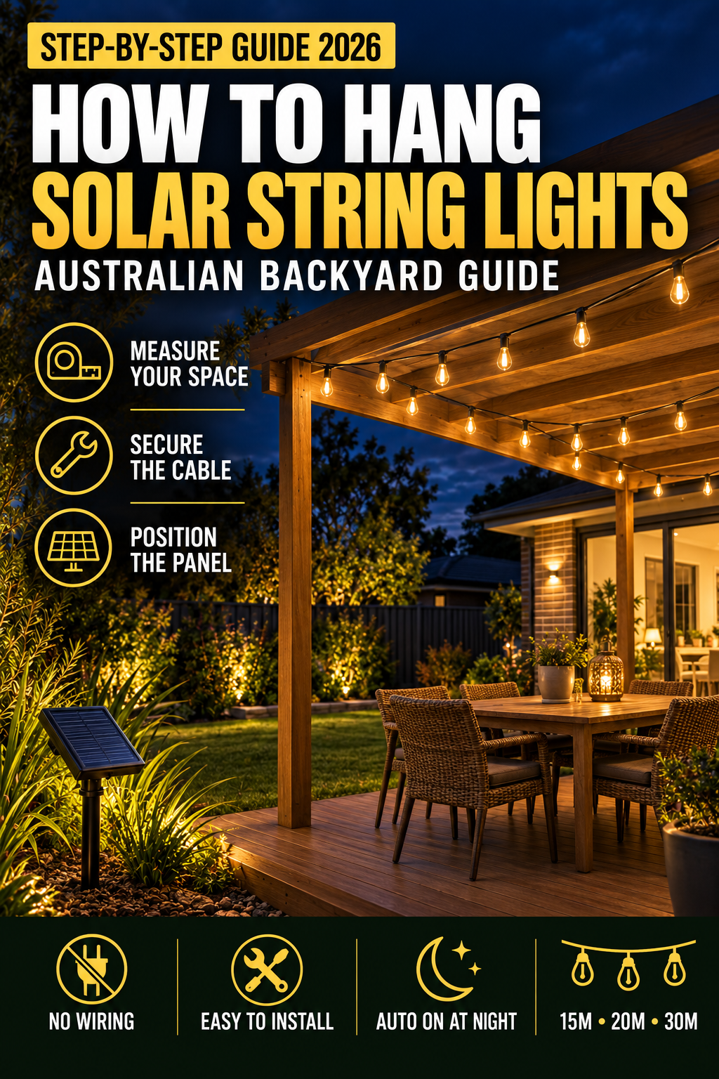 How to Hang Solar String Lights in Your Backyard