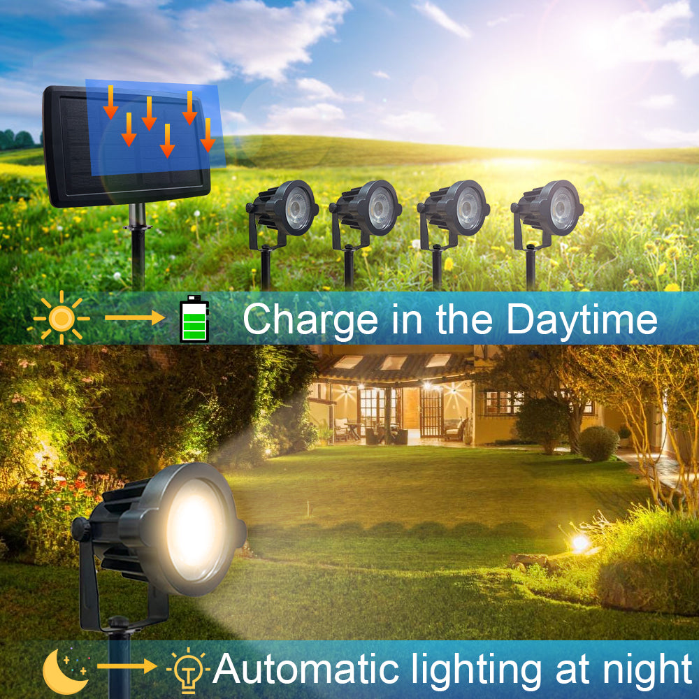 Solar Spotlight Pack  Outdoor Garden Lights for Garden Yard Path Driveway Porch Walkway