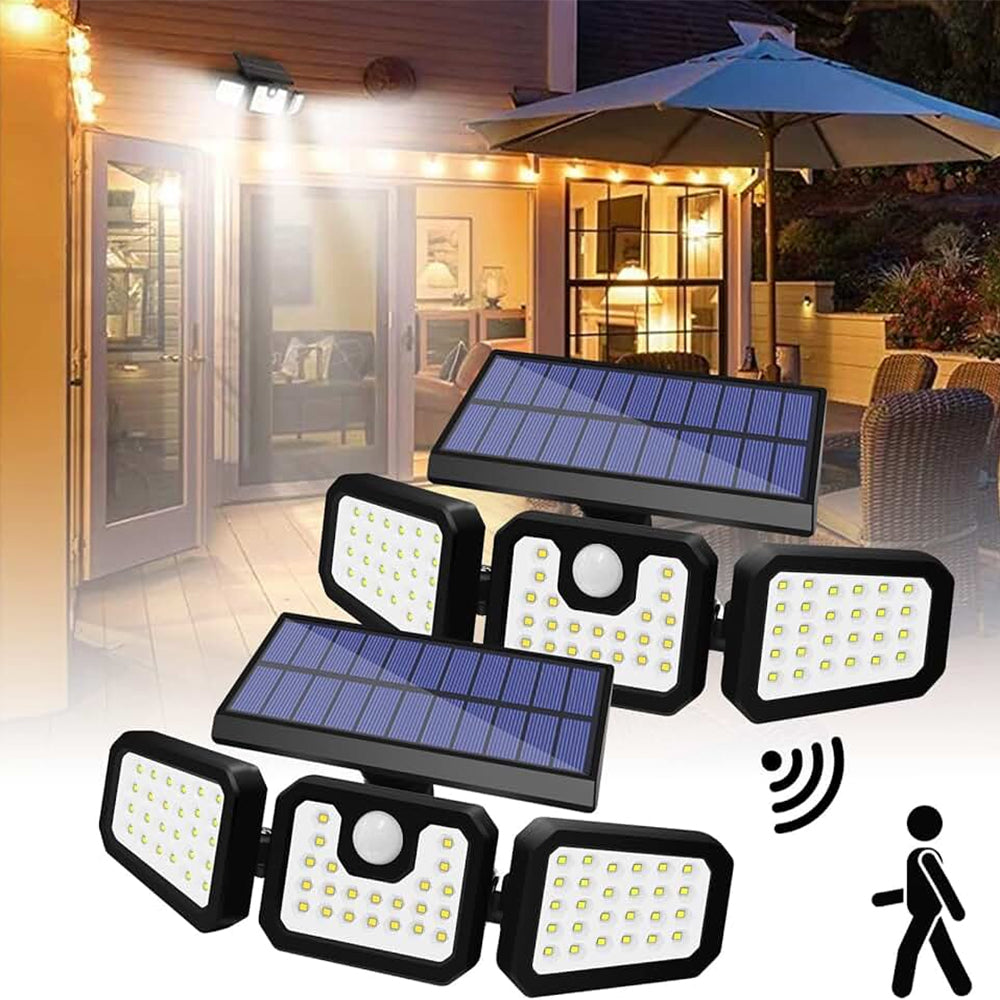 3-Head Solar Motion Light Solar Wall Lights LED Motion Light