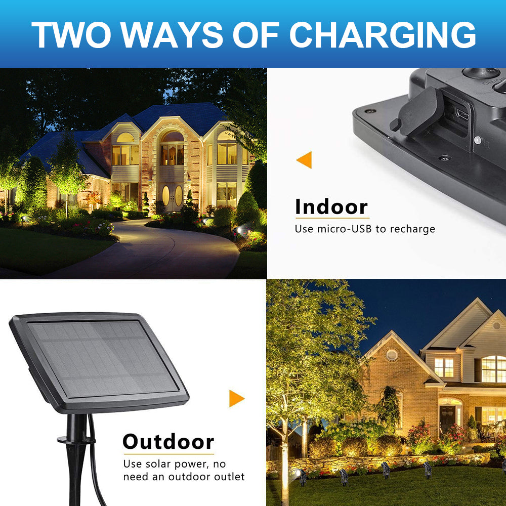 Solar Spotlight Pack  Outdoor Garden Lights for Garden Yard Path Driveway Porch Walkway