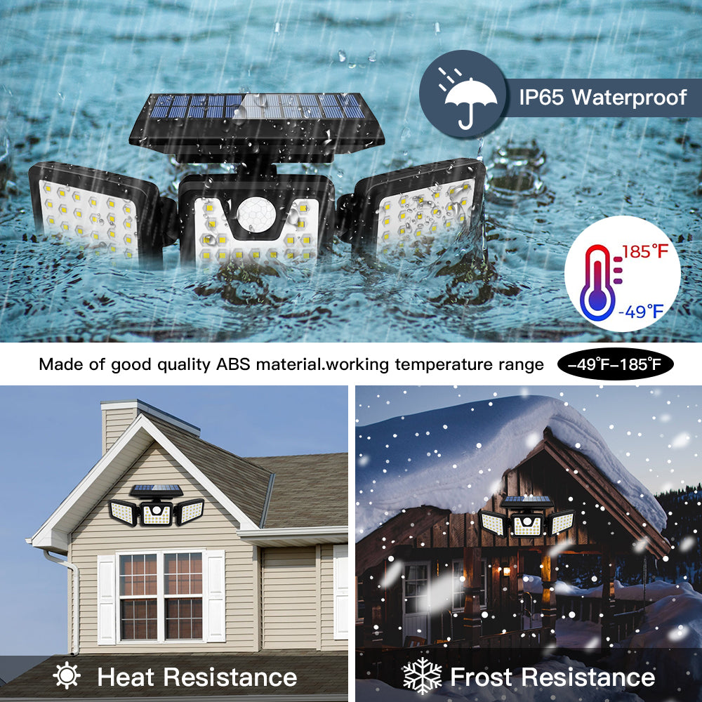 3-Head Solar Motion Light Solar Wall Lights LED Motion Light
