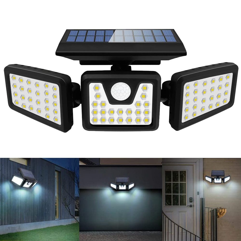 3-Head Solar Motion Light Solar Wall Lights LED Motion Light