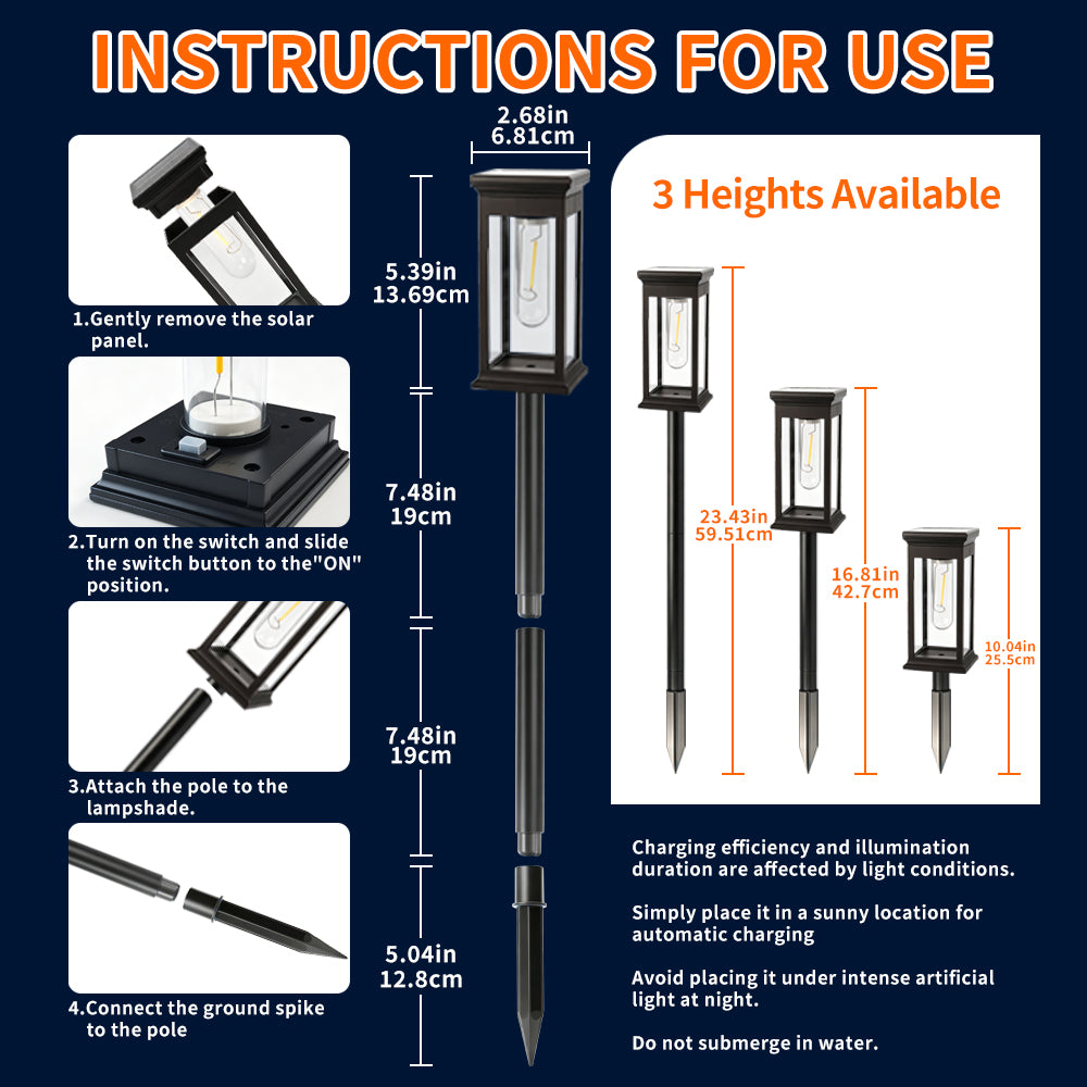 Solar Pathway Lights – Warm White LED Garden Lights