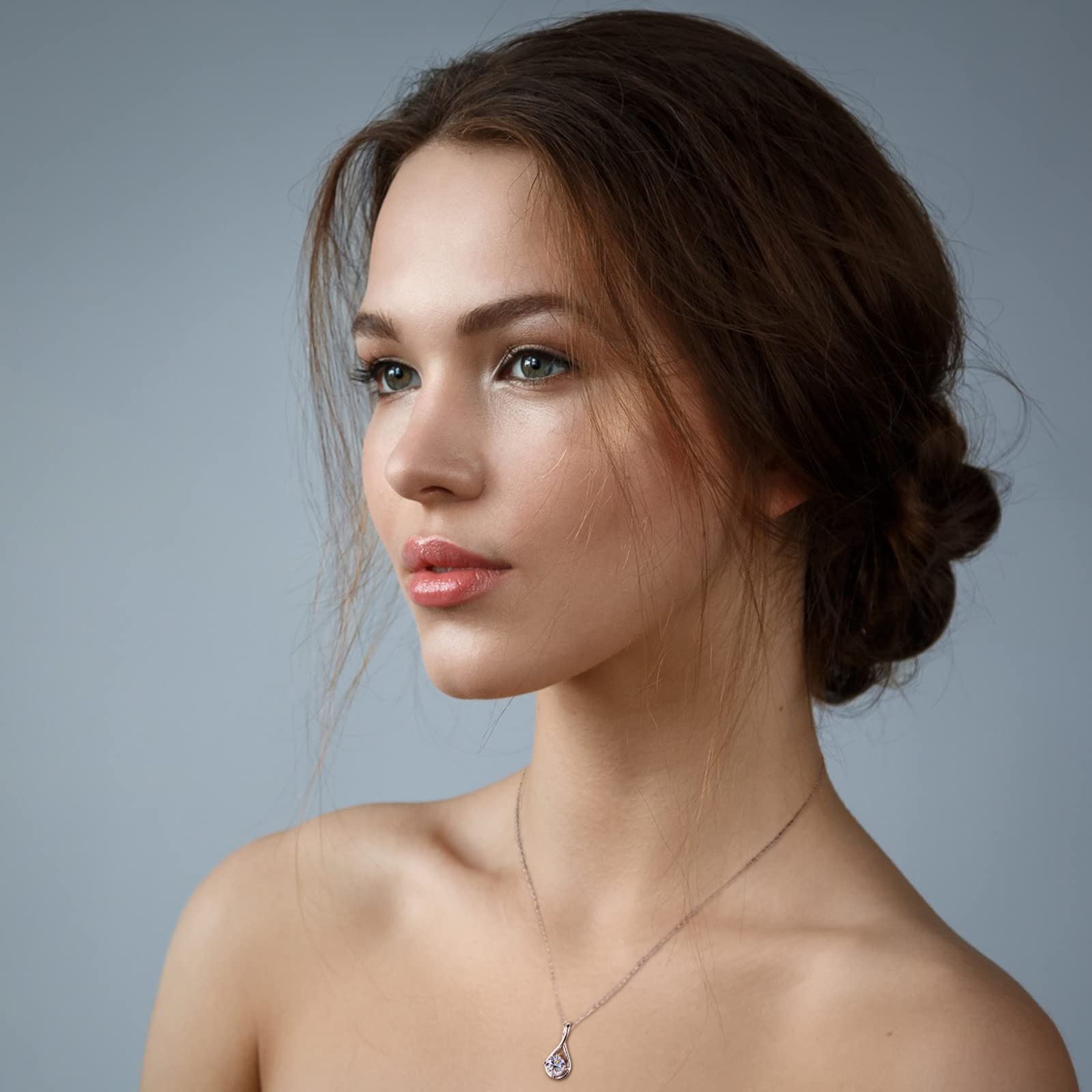 WHEN YOU SPEND 200 AUD FREE Moissanite Necklaces for Women, 925 Sterling Silver Moissanite Pendant Necklace 2ct D Color VVS1 Clarity, White Gold Plated Dainty Necklace for Women Jewelry Gifts