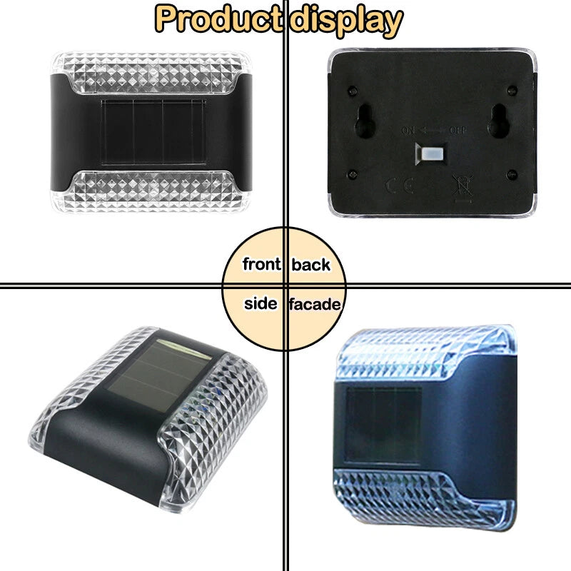 Solar Outdoor Wall Light - Waterproof Solar Fence and Wall Lighting, 4 Pieces Long Life LED Light for Garden, Patio, Fence, Landscaping