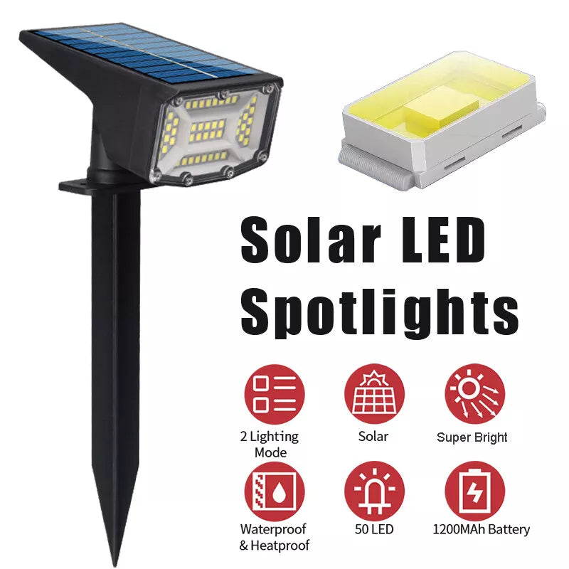 Solar Landscape Spot Lights Outdoor, IP65 Waterproof, Lights for Garden Gate Yard Garage Pathway Outside with 3 Lighting Modes [Warm White]