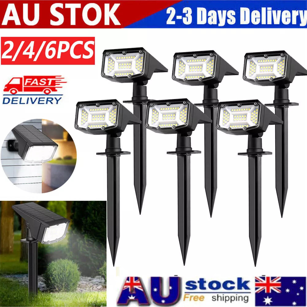 Solar Landscape Spot Lights Outdoor, IP65 Waterproof, Lights for Garden Gate Yard Garage Pathway Outside with 3 Lighting Modes [Warm White]