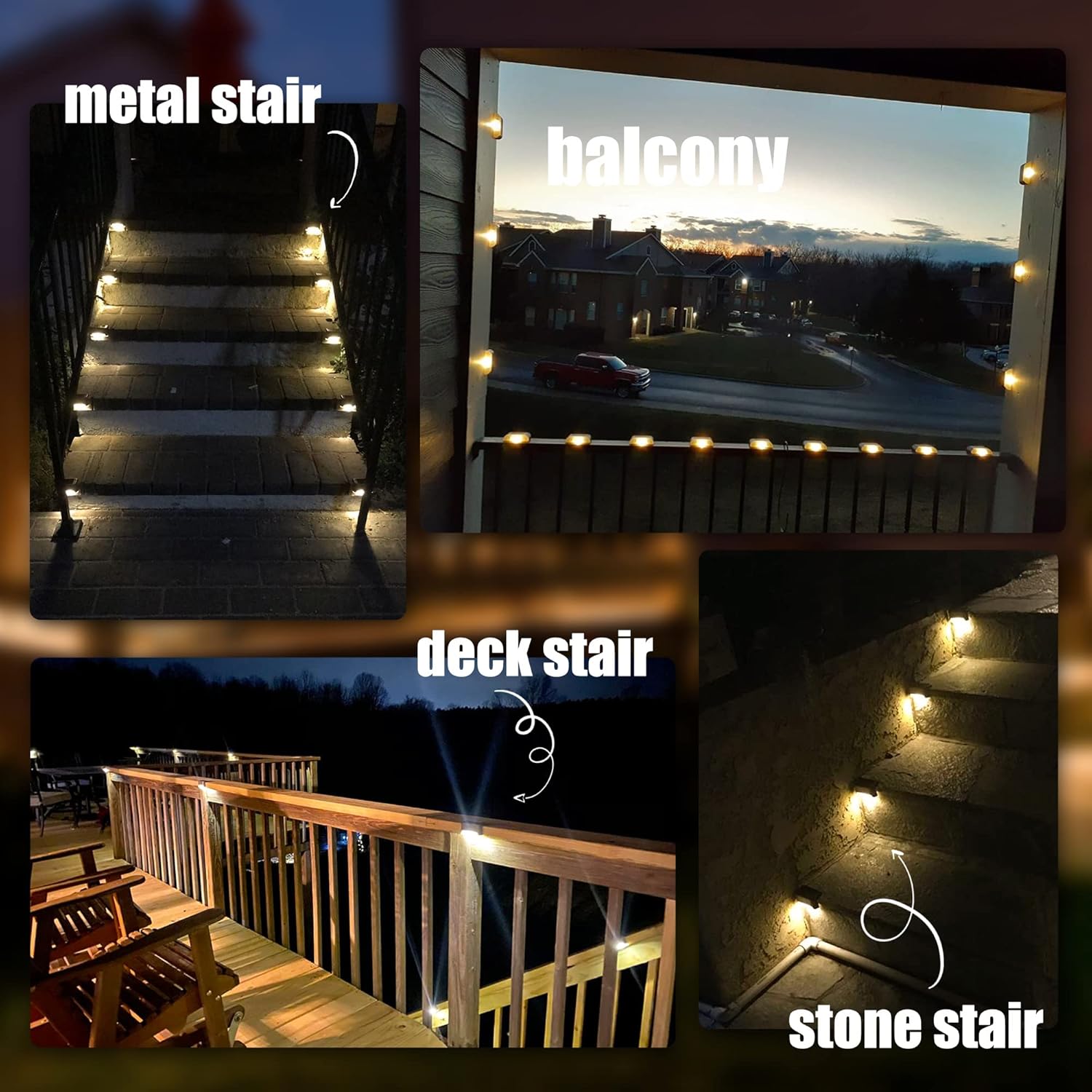 Solar Deck Lights Outdoor Led 12 Pack,Outdoor Lights Waterproof Solar Step Lights for Step, Yard, Fence, Patio(Warm White)
