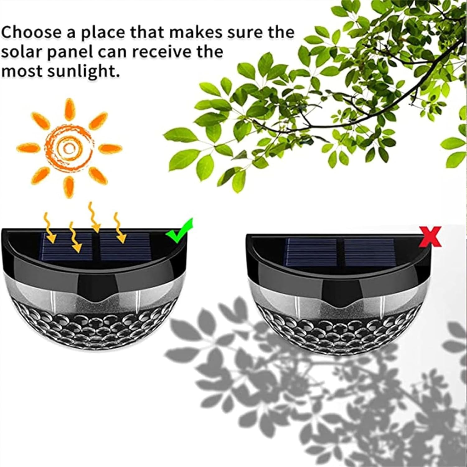 2/4/8PCS 6 LED Warm White  Solar Fence Lights Outdoor Wall Garden Patio Pathway Stairs Ste