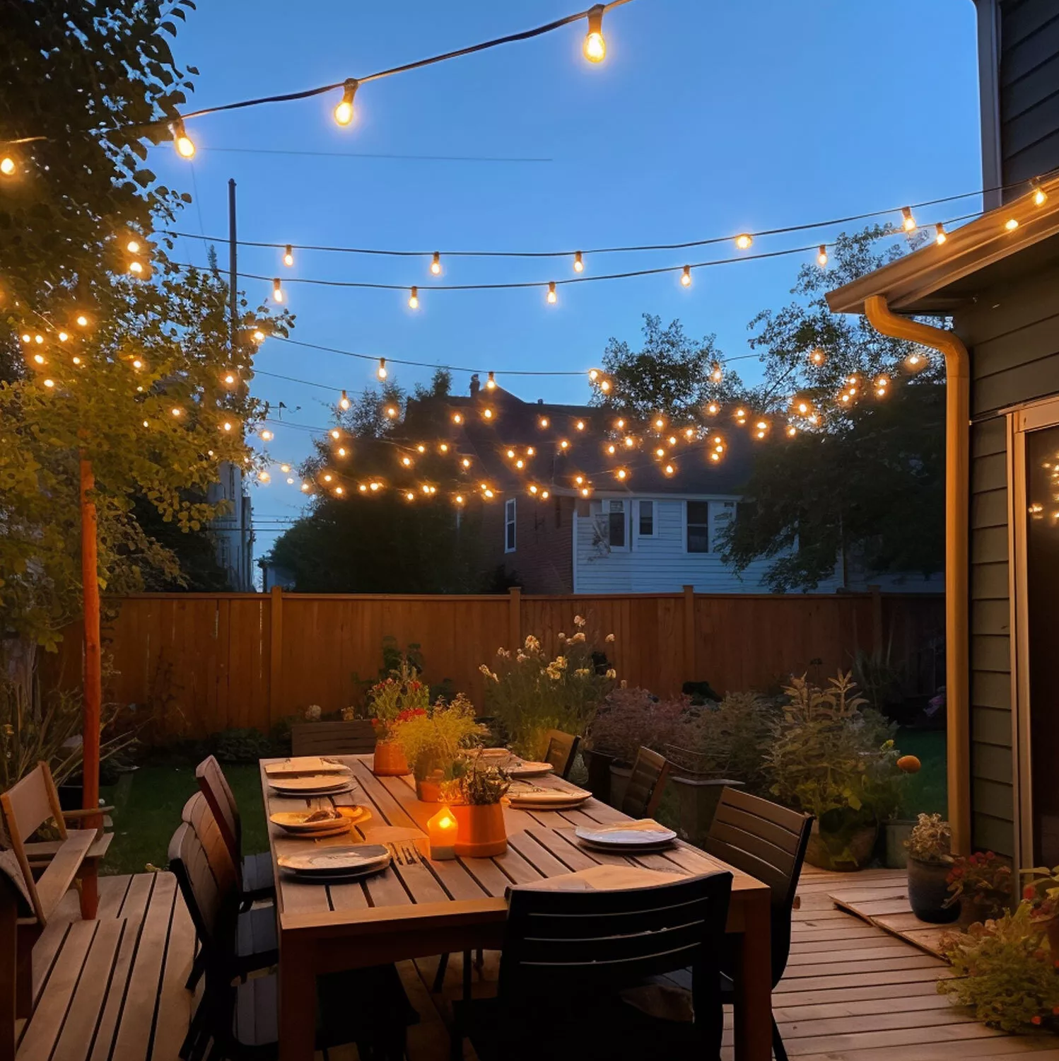 15LED 48FT Solar Festoon String Lights Wedding Party Lights WaterProof Outdoor