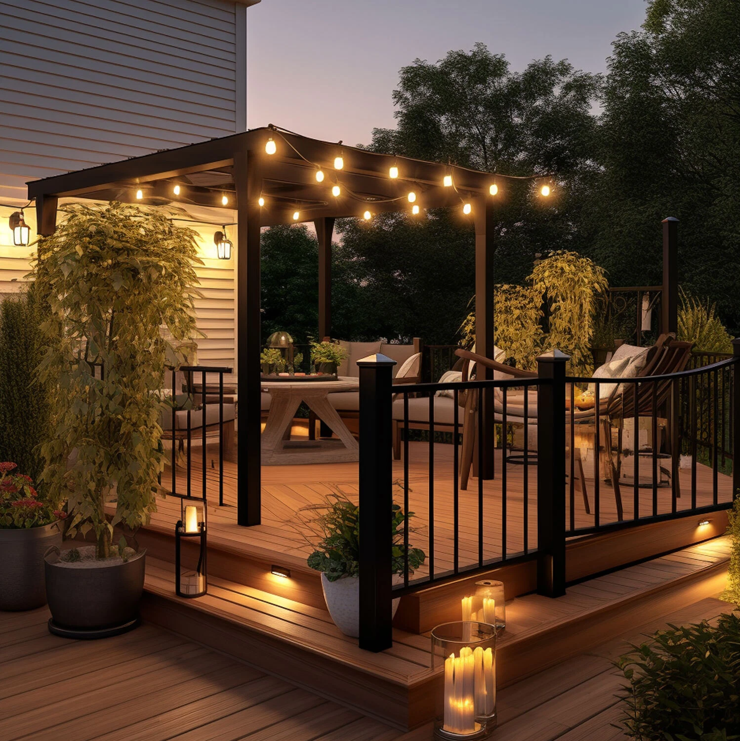 15M solar festoon lights installed in an Australian backyard
