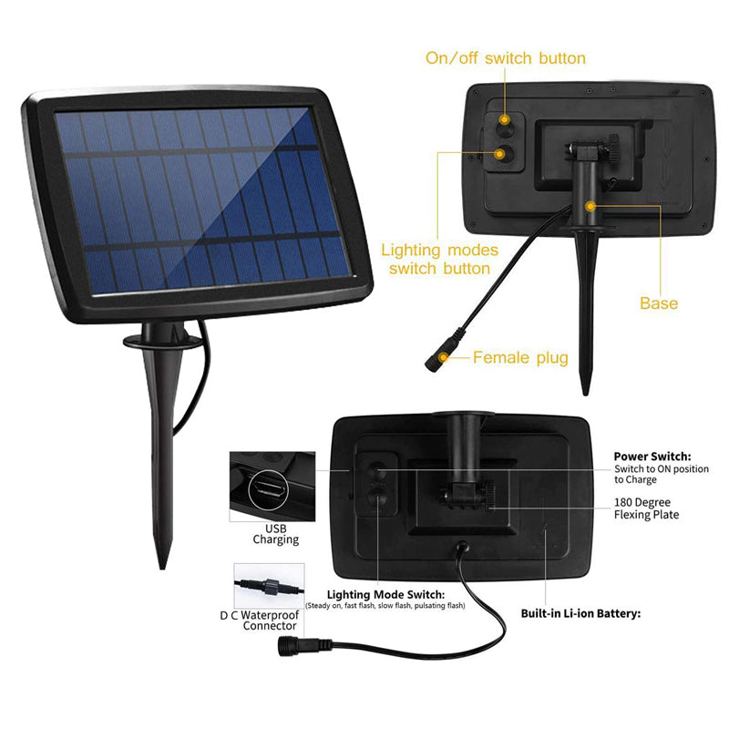 Festoon Light Replacement Solar Panel with Remote
