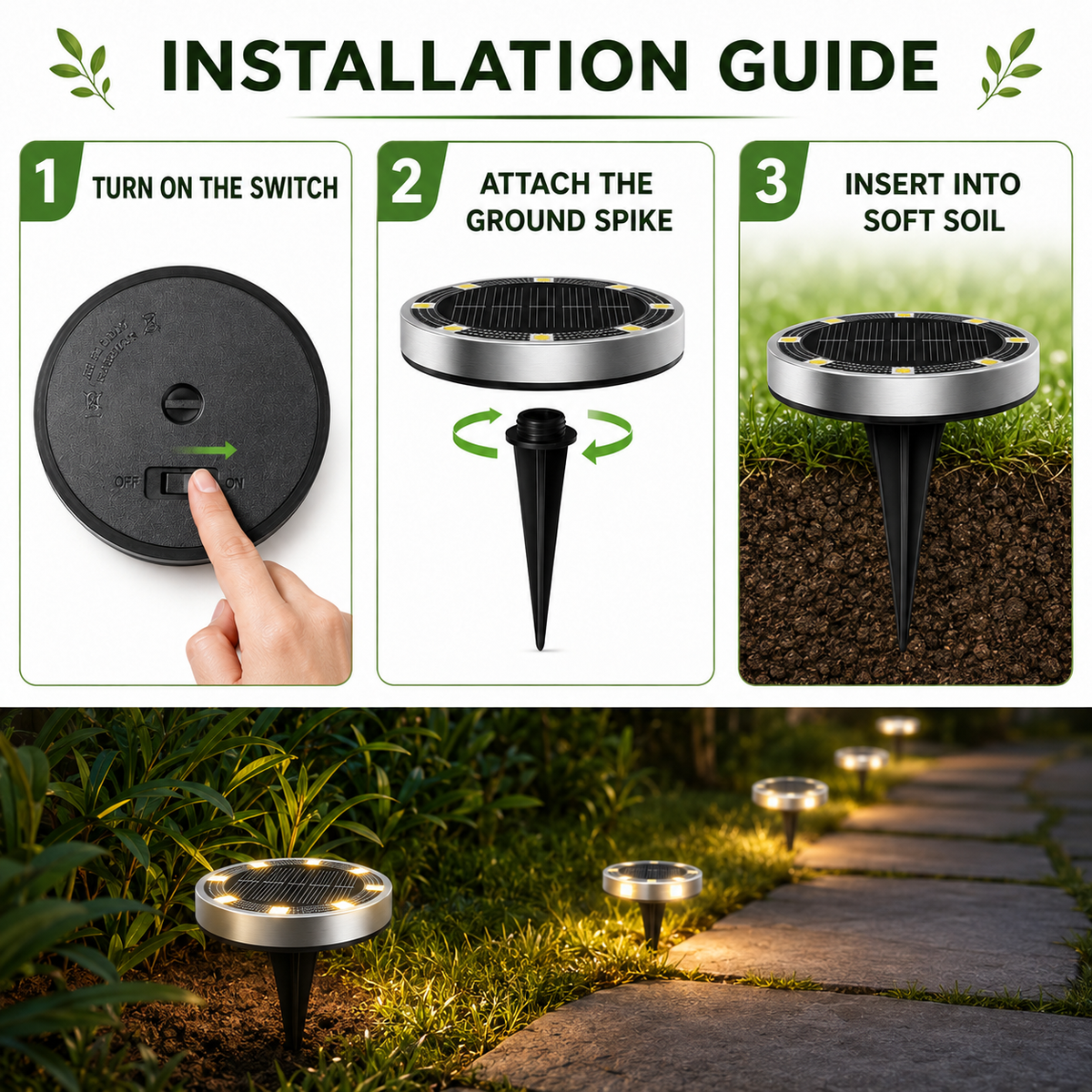 Waterproof Solar Ground Lights Australia