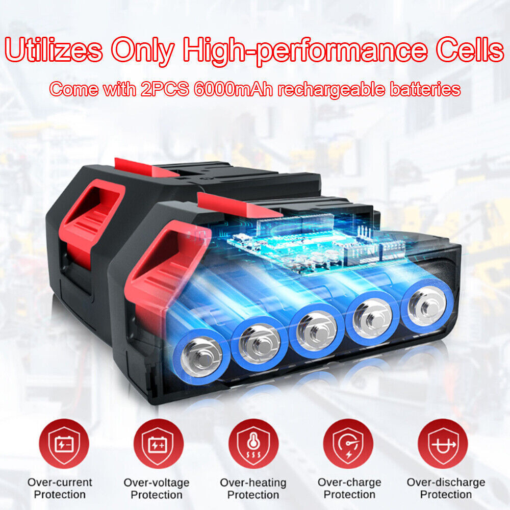 4" Electric Chainsaw With 2* Cordless Rechargeable Battery Wood Cutter Saw